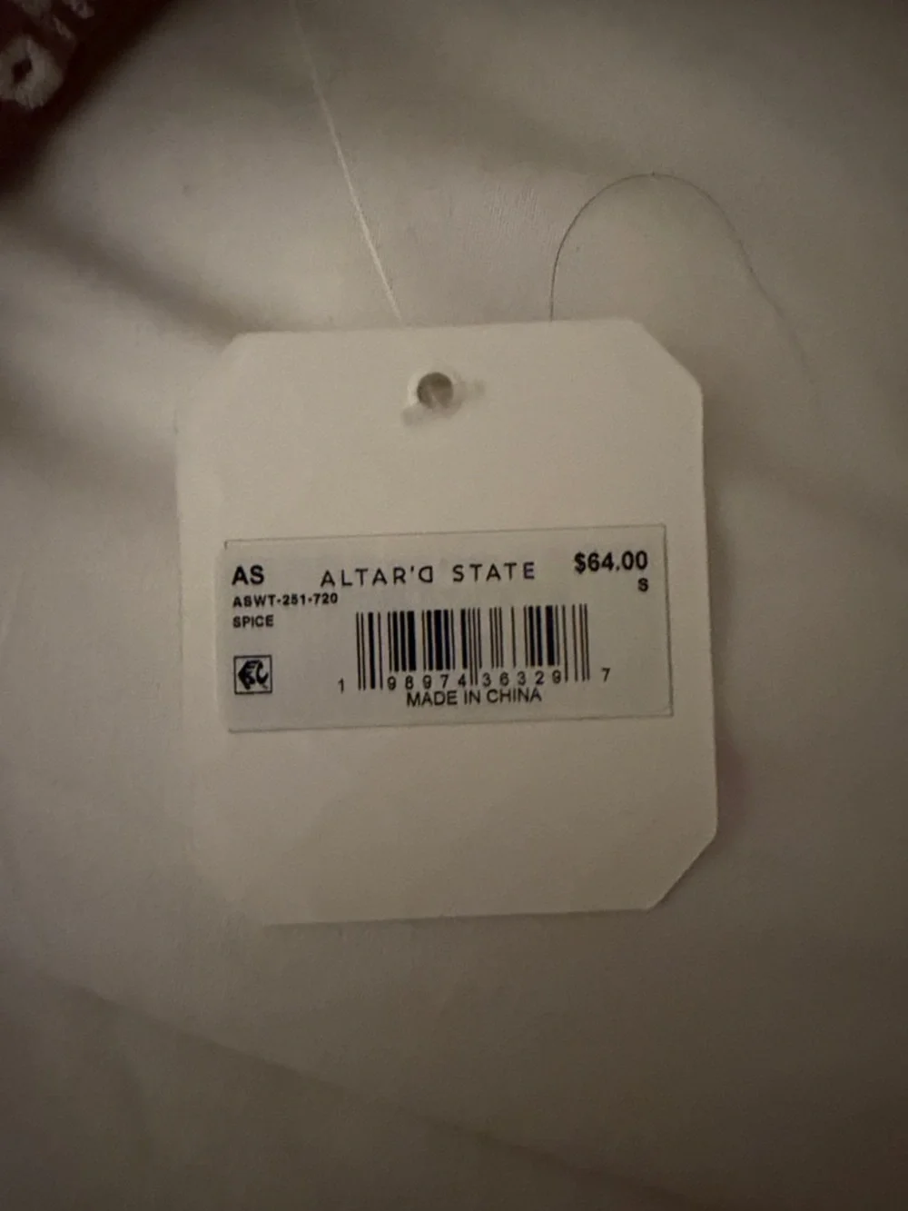 Altar'd State Rust Floral Puff-Sleeve Smocked Peplum Top - NWT Small - Picture 10 of 10